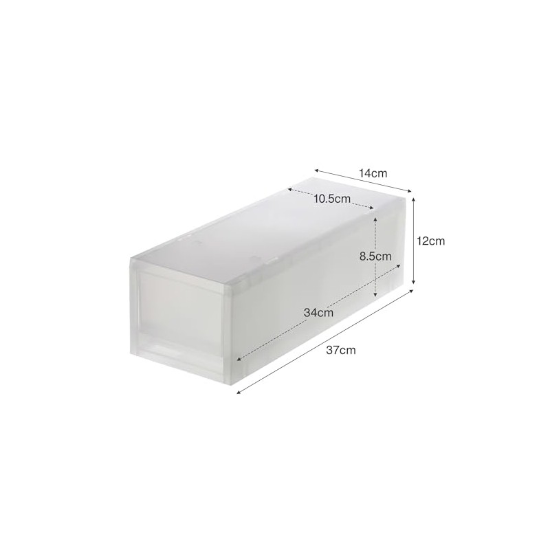 Mujin Ryohin Polypropylene Small Item Storage Case Half Medium 83831820