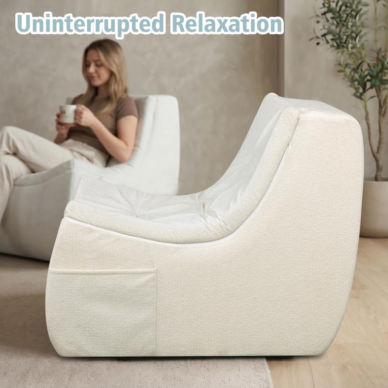 HAVARGO Boneless Single Sofa Memory Foam Couch Chair for Small