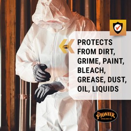 Pioneer Microporous Disposable Coveralls - Protects from Chemicals, Bleach, Paint - Breathable & Comfortable - Type 5 and 6