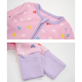 Teach Leanbh Unisex Baby 2 Pack Cotton Pajamas with Mittens and Feet Cuffs 2 Way Zipper Long Sleeve Romper Sleep and Play (Excavator+Blue Stripe, 6-12 Months)