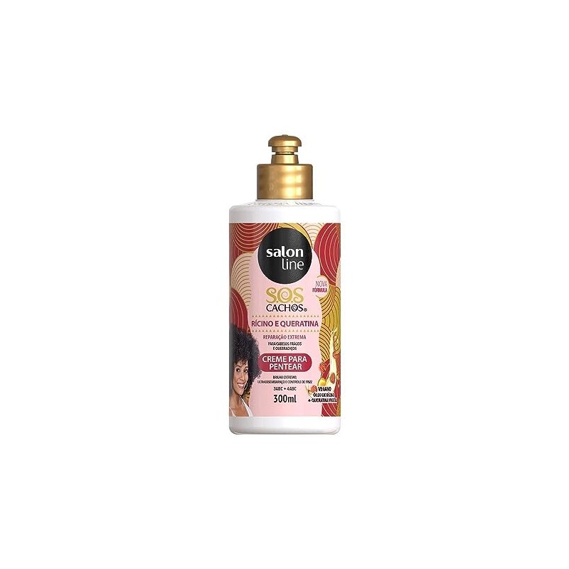 Salon Line S.O.S Cachos Ricino e Queratina サロンライン・カーリーヘアリーブインクリーム 300ml