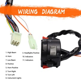 MotoParAcc Universal Turn Signal Light Switch Flasher Relay Horn Replacement Kit for ATV UTV Motorcycle Yamaha Honda Suzuki KTM Dirt Bike