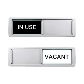 Vacant Occupied Privacy Sign, Vacant In Use Door Sign for Home Office Restroom Conference Hotels Hospital, Slider Door Indicator Tells Whether Room Vacant or In Use, 7'' x 2'' - Black&White