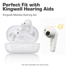 Hearing Aids Ear Tips for Kingwell Replacements, Kingwell Hard Silicone Non-Vented Ear Tips (M Size 10 pcs), Hearing Aid Domes for Kingwell Hearing Aid Supplies (Non-vented-M)