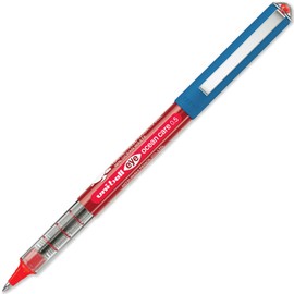 uni-ball Eye Ocean Care UB-150ROP Rollerball Pen - Micro 0.5mm Ballpoint Pen for Super Smooth Writing, Drawing, Arts, Crafts and Colouring - Colourfast and Water Resistant - Pack of 3 Red Ink