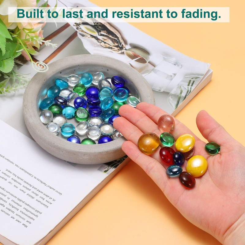 sourcing map Ceramics Beads,70pcs Flat Ceramics Gemstone Light Green Iridescent