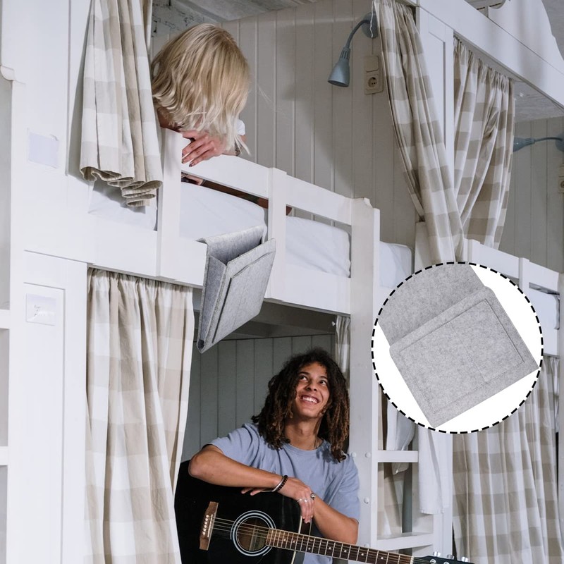 GLADFRESIT Felt Bedside Organiser Pocket, Bedside Storage Hanging Bunk Storage