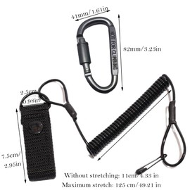 OHYER Extendable Tool Strap Safety Fall Protection Tool Tool Lead Retractable Tool Lead Spiral Cable Paracord Accessories Tool Fall Protection Key Ring Strap (2)