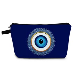 YULUENZE Blue Eye Pattern Gift Evil Eye Makeup Bag Cute Small Organizer Bag with Zipper Evil Eye Print Cosmetic Bag Birthday Gifts for Women Friends Sisters