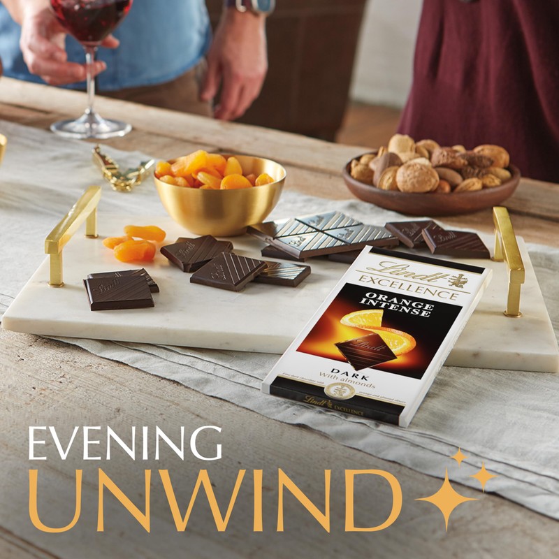 Lindt EXCELLENCE Intense Orange Dark Chocolate Bar, Dark Chocolate Candy