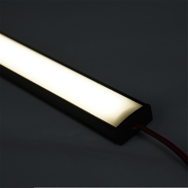 THMOOTHER LED Strip Black U Channel Diffuser 10-Pack 6.56FT,17X7.5MM Surface