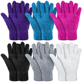 Bencailor 6 Pares de Guantes de Microfibra para Quitar el Polvo Manoplas de Limpieza para Plantas Coche (Color Brillante)