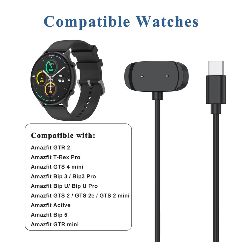 Bip 5 Charging Cable 1M Charger with Anti-lost Cord Magnetic