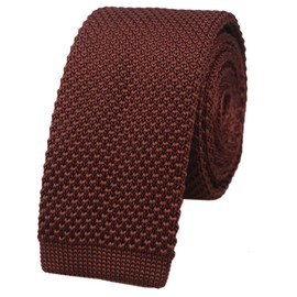 Men Classic Rust Brown Solid Color Woven Silk Knitted Ties Designer Cotton Neckties Neckwear