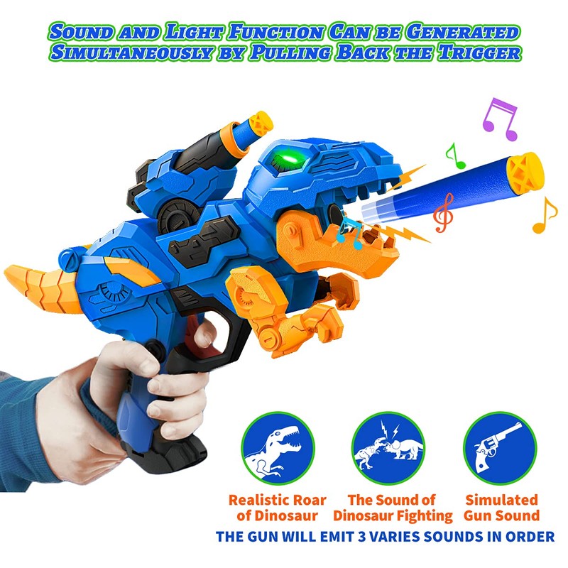 2 Pack Dinosaur Blaster Guns for Nerf Stocking Stuffers for