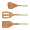 3Pcs Wooden Spatula Set Heat Resistant Light Weight Kitchen Cooking