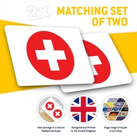 Rectangle Stickers(Set of 2) 7.5cm - Switzerland Flag Map Swiss Fun Decals for Laptops,Tablets,Luggage,Scrap Booking,Fridges, #9063