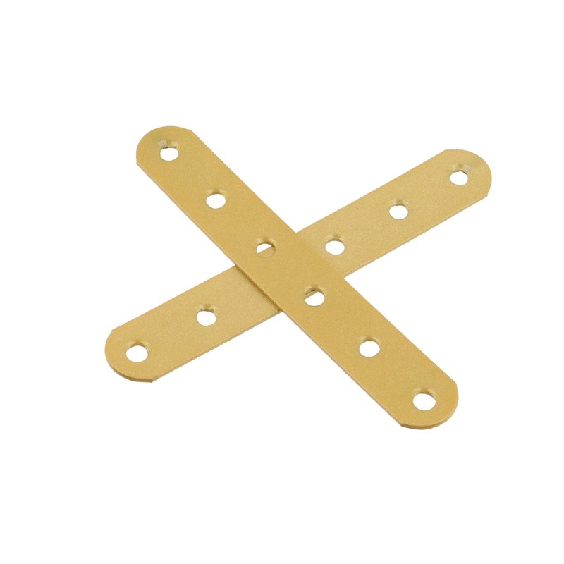 T Tulead Straight Flat Brackets Iron Mending Plates Golden, 4.53"x0.7"x0.06",