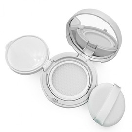 DIY Empty Sunscreen Cushion Case with Mesh Net - Foundation Compact Container for Cosmetic Refill Mini 3ea