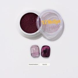 XZMeiLun Chameleon Cat Eye Nail Powder, Big-Capacity 0.8g 9D Magnetic Powder Green Turns Purple Magic Mirror Effect Holographic Nail Art Glitter, Can Mixed with Builder Gel Nail Polish for Use