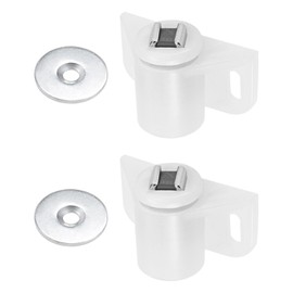 DTGN 35x22mm(LxW) Magnetic Touch Latch - 2 Pack - Good for Kitchen Cupboard Drawer Furniture - Plastic Magnetic Catch Latch Closures - White