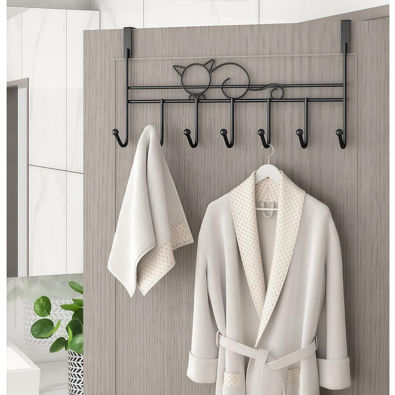 WBDXWB Over The Door Hook, Cat-Shaped Over Door Hanger for