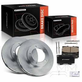 A-Premium 12.31 in (312.8 mm) Front Vented Disc Brake Rotors + Ceramic Pads Kit Compatible with Select Toyota & Lexus Models - Land Cruiser 1998-2007, LX470 1998-2007, 4.7L, 6-PC Set