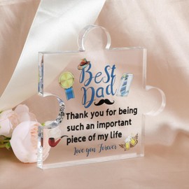 Modern Acrylic Plaque for Father's Day,Unique Puzzle Shape Acrylic Decor Piece,Gift for Dad,Ideal for Birthdays,Retirement and Christmas Presents,Gifts for Dad,Dad Birthday Gifts,Dad Gift