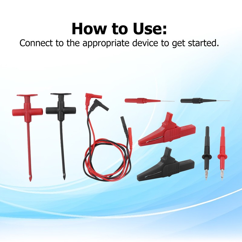 Multimeter Test Leads Kit Crocodile Clip Banana Plug Probe for