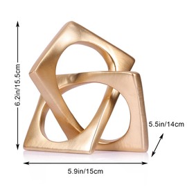 LCCCK Modern Geometric Sculpture Orange Knot Statue Decor, Home Orange Bookcase Centerpiece Jax Decorative, Geometric Tabletop Sculpture and Figurines, for Home Decor Accent Cube Decorative Ornaments