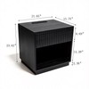 Night Stand with Charging Station, 23 Inch Tall Fluted Modern