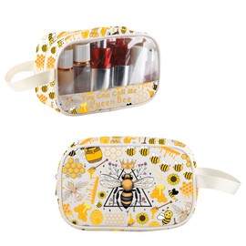 TOBGBE Bee Gifts You Can Call Me Queen Clear Makeup Bag Inspirational Gifts for Bee Lovers Pouch Case Insect Travel Toiletry (Queen B Clear MB)