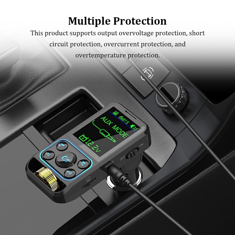 BEALIFE Car FM Player QC3.0 Music Radio Support Receiver MP3