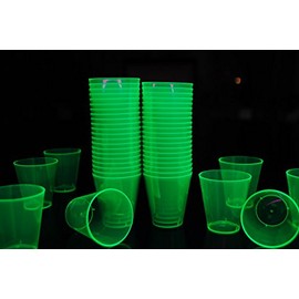 DirectGlow 2oz Neon UV Blacklight Reactive Glow Party Shot Glasses (200-Count, Green)
