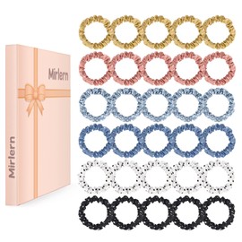 Mirlern 30 Pcs Small Hair Scrunchies for Women Girls, Elastic Hair Accessories Ponytail Holders, Soft Hair Ties No Damage for Thick Thin Hair, Mini Hair Bands Comfortable (Polka Dot Theme)