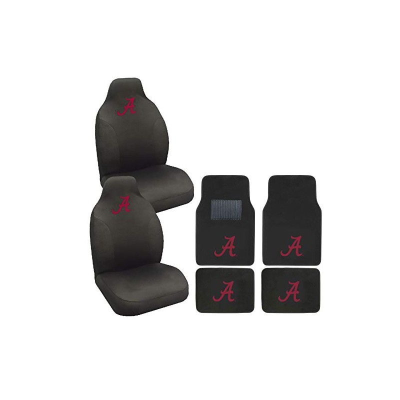 Embroidered Logo Carpet Floor Mat and Rally Seat Covers Set