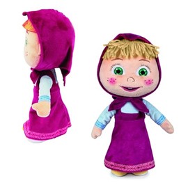 Masha and the Bear, Soft Plush Toy 20cm, Cute and Cuddly Masha Doll with Iconic Pink Scarf and Matching Dress, Perfect for Playtime and Travel, for Kids Aged 3 and Over