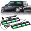 XRIDONSEN Green White Emergency Dash Strobe Lights Safety Flashing Warning