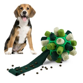 Larimuer Schnüffelball für Hunde, Schnüffelteppich Schnüffelspielzeug Interaktive Hundespielzeug tragbarer Haustier Snuffle Ball Toy für Kleine Mittelgroße Hunde Haustier (Sommer Grün)