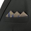 S&W SHLAX&WING Men's Striped Pocket Square, Business Gift, Blue Brown,