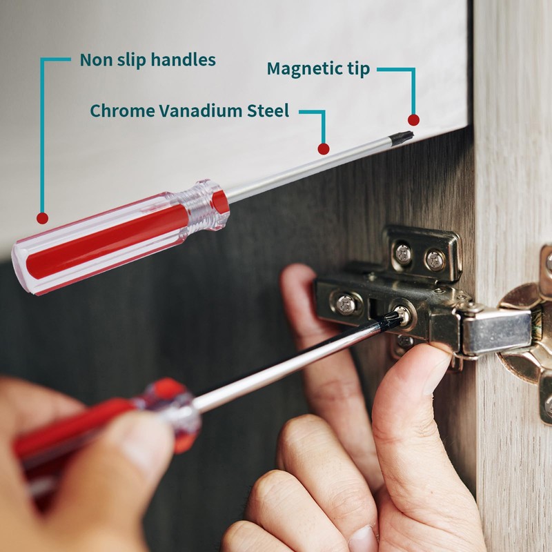 Antrader T20 5mm Magnetic Tip Plastic Grip Torx Security Screwdriver