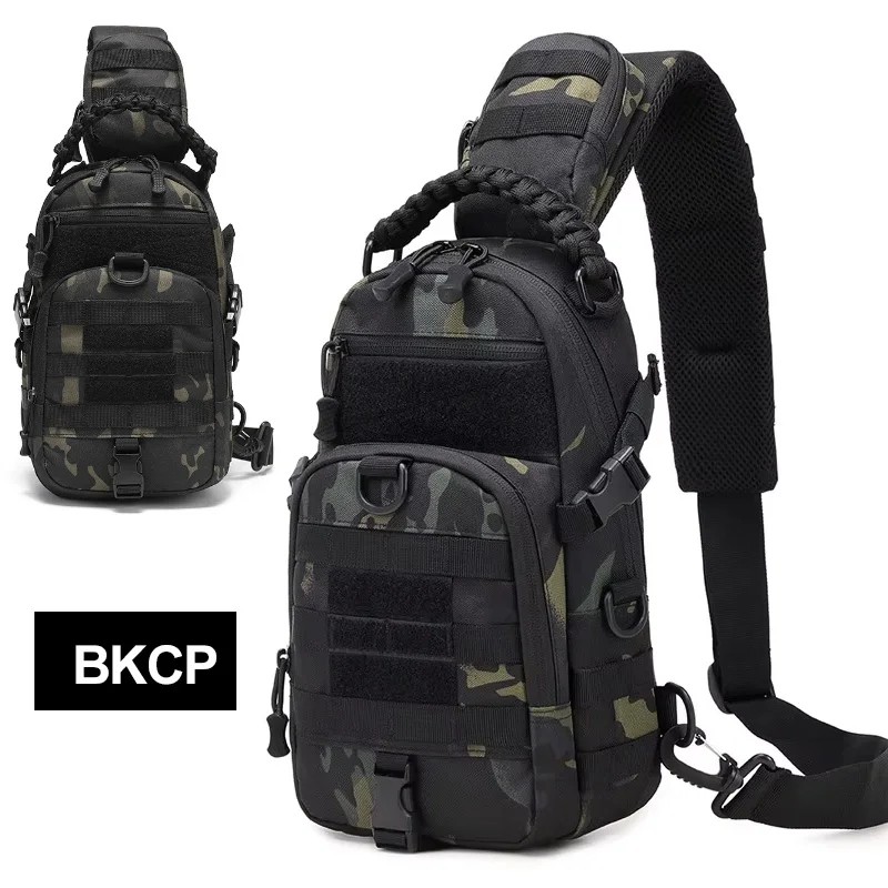 Men's Tactical MOLLE Chest Bag – Adjustable Water-Resistant Nylon Sling