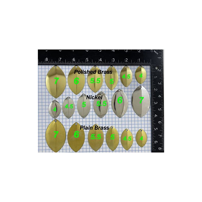 Ten #5 Brass Cascade Spinner Blades - Tacklecraft - Make