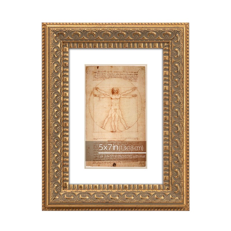 WYNCO 5x7 in 2 Pack Antique Distressed Gold Ornate Classic
