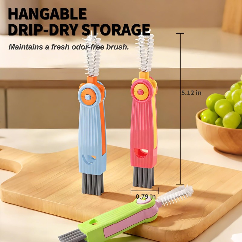 3 in 1 Cup Lid Gap Cleaning Brush Set, 3PCS