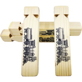 Fartime 4 PCS-Wooden Train Whistle Musical Toy for Kids (4 Tone)