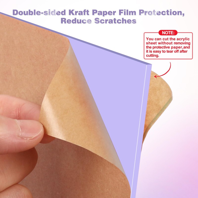 Adrattnay Purple Acrylic Sheets 1/8 Thick, 5Pcs 6 x 6in