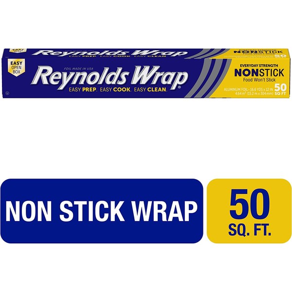 Reynolds Wrap Papel de aluminio antiadherente (50 pies cuadrados, paquete de 3)