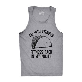 Mens Fitness Taco in My Mouth Tanktop Funny Shirt Funny Workout Shirt for Men Cinco De Mayo Tank Top for Men Funny Fitness Tank Top Novelty Tank Tops for Light Grey 3XL