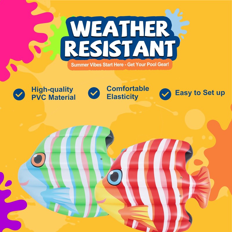 DIMAR GARDEN Inflatable Pool Fish Float, Adult Pool Raft Floaties